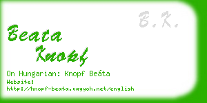 beata knopf business card