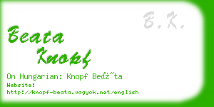 beata knopf business card